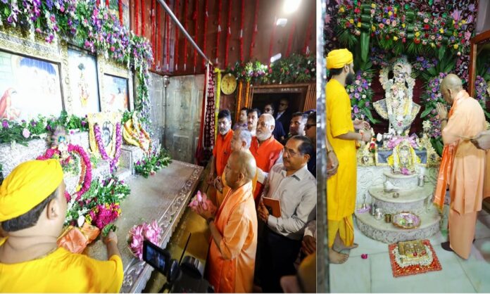 श्रीकृष्ण जन्माष्टमी पर जन्मभूमि पहुंचे सीएम योगी, चांदी से सजे गर्भगृह में किए ‘लाला’ के दर्शन
